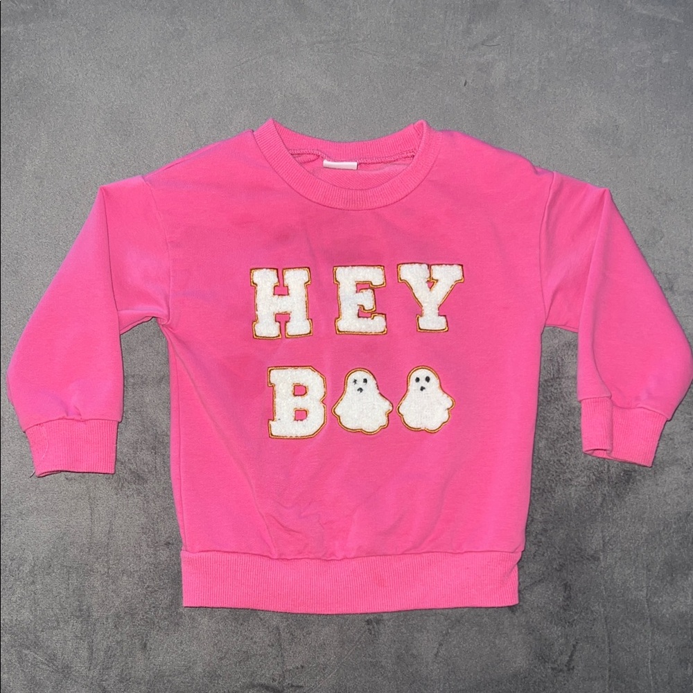 Hey Boo Pink Toddler Sweatshirt